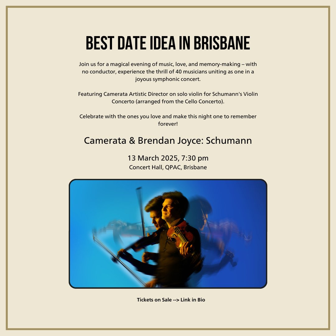 Looking for the perfect date idea in Brisbane? ✨

Treat your special someone to an unforgettable evening filled with music, love, and magic.

Make memories that last a lifetime! 🎶💖

Tickets on Sale Now - bit.ly/4j9f4bj