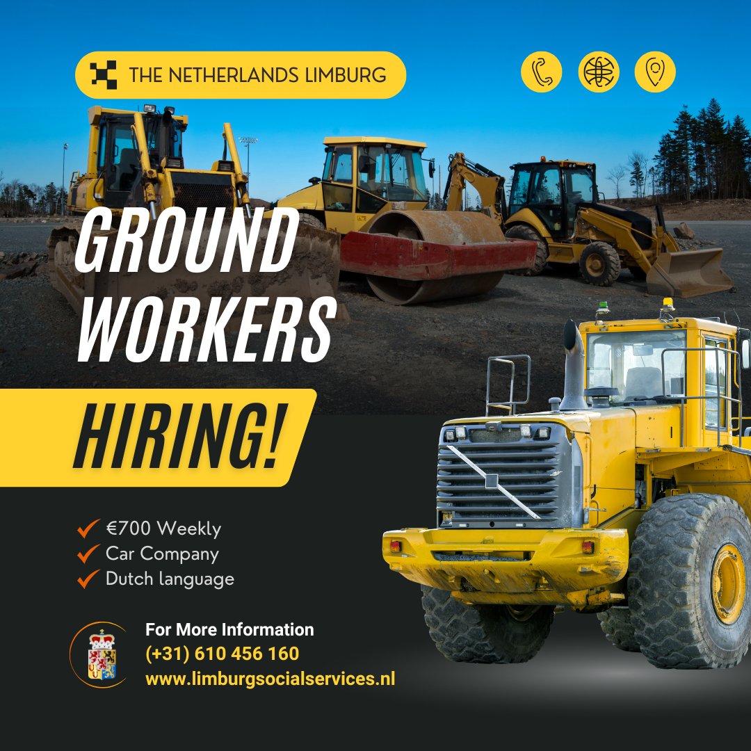 LimburgServices's tweet photo. Hiring ! 
Grondwerkers 🇳🇱
Nederland - Limburg 🇳🇱

💰 €700 Weekly - Full Time

https://t.co/gd8D1iSezj

#Grondwerkers #VacatureLimburg #WerkenInNederland #Bouwsector #Bouwvacatures #FulltimeWerk #Salaris #VCAcertificaat #LimburgJobs #WerkenInLimburg #NederlandseVacatures https://t.co/UsUsc6LjEb