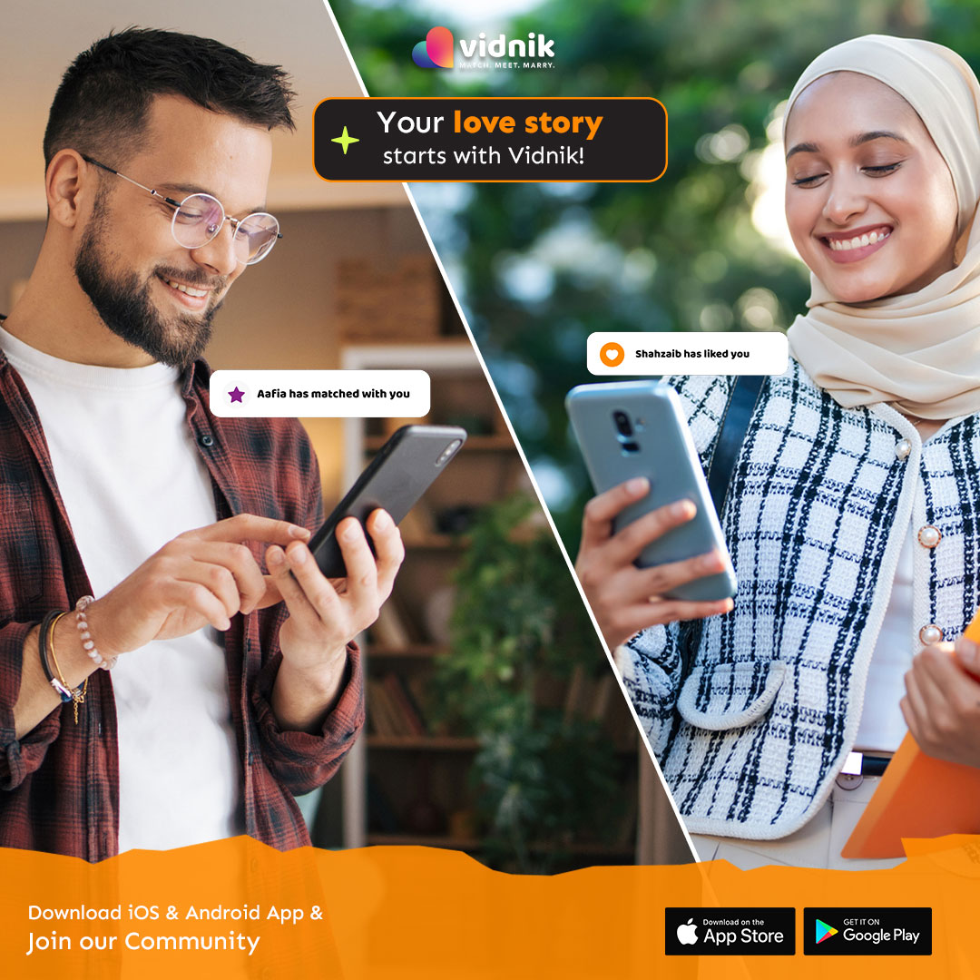 Vidnikapp's tweet image. Let Vidnik, the Muslim marriage matchmaking app help you find your perfect match. 👉Download Vidnik today and begin your journey towards a beautiful Islamic marriage.☪💞

#MuslimMarriage #IslamicMatrimonySites #MuslimMatch #muslimmarriageappsuk