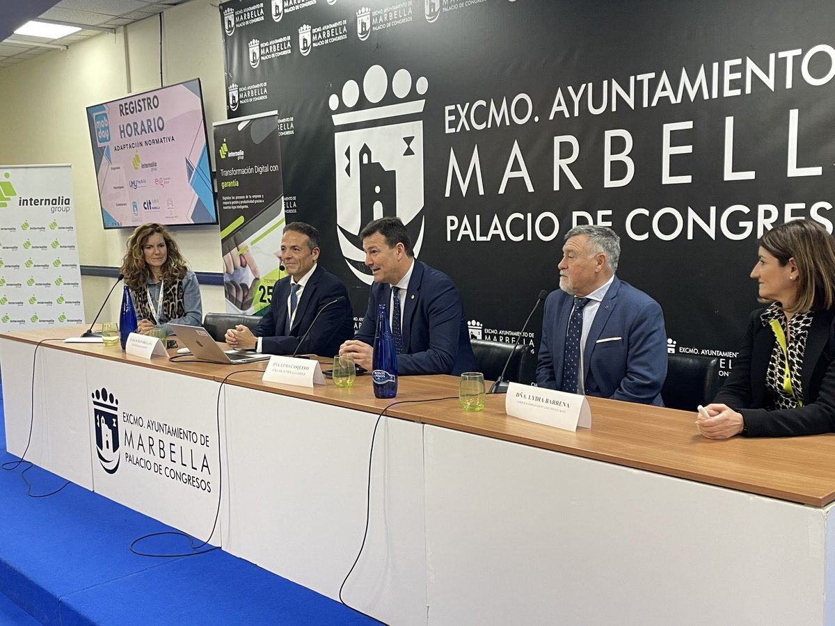 citmarbella's tweet photo. Hoy acompañamos a nuestro #socioCIT en el #MOBDAY de @internaliagroup para abordar el tema de la nueva normativa del Registro Horario Laboral @UHYFayCo @crisgarre @Baldomeroleon https://t.co/molGc3URUU