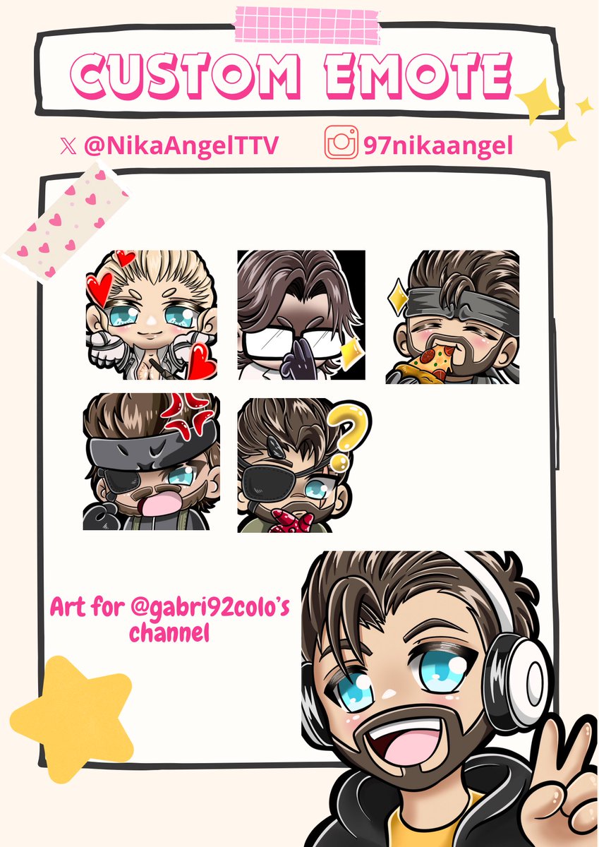 [COMMISSION] Custom emote ~ Metal Gear for @gabri92colo’s channel! Good luck! #emotes #MetalGear #art #commissionsopen #custom #twitch #live #artist #game