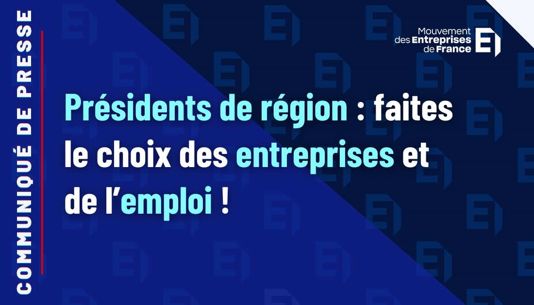 COMMUNIQUE | Présidents de région : faites le choix des entreprises et de l’emploi !
#VersementMobilitéRégional #VMR
Lire le communiqué 👉 urlr.me/6GtpVZ