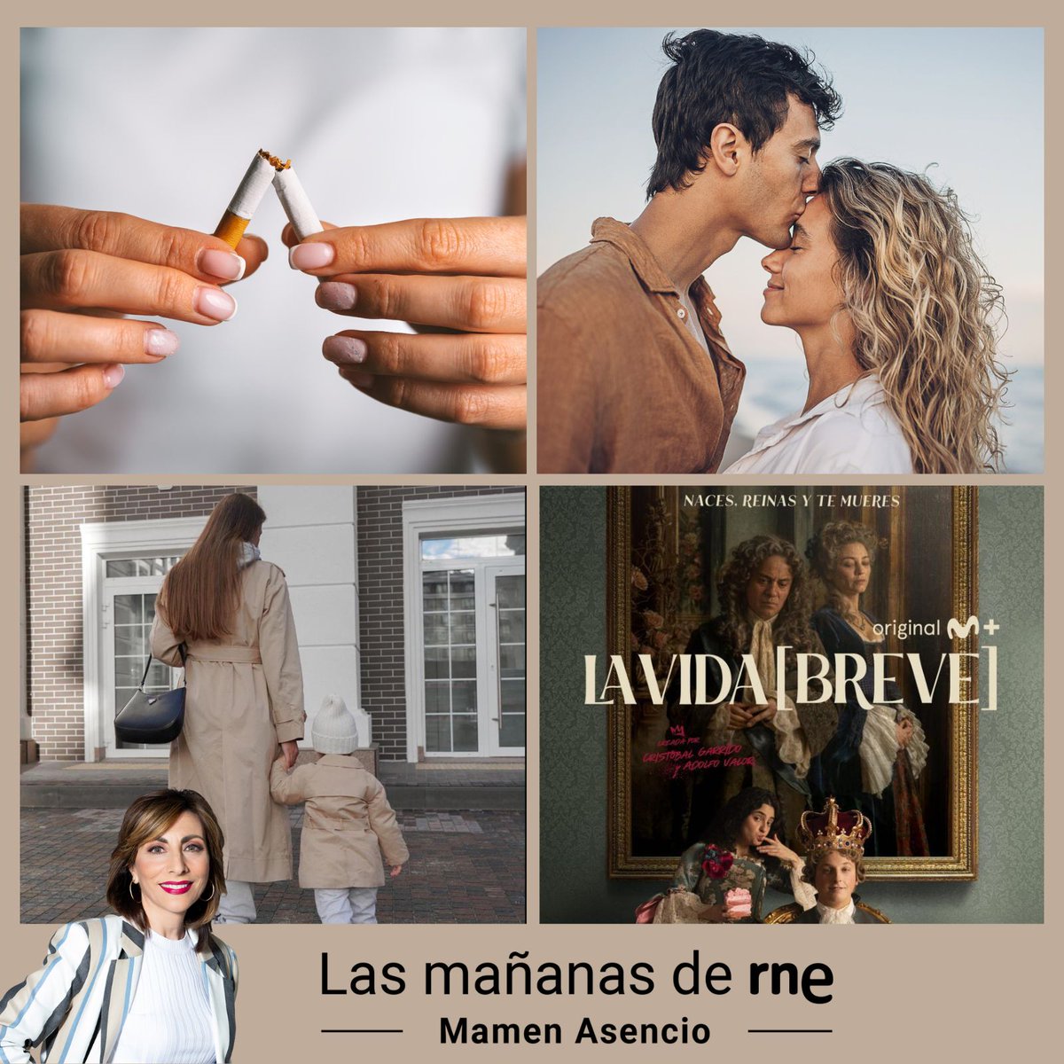 ¡Arrancamos con <a href="/MamenAsencio/">Mamen Asencio</a>!

🔸Herramientas para dejar de fumar <a href="/SEMERGENap/">SEMERGEN | Médicos de AP #YoPrefieroMFyC</a>  

🔸 Amor <a href="/eledututor/">Eduardo Infante</a> 

🔸 'Beige Moms' <a href="/LProvincianas/">LivianasProvincianas</a> 

🔸 'La vida breve' <a href="/LeonorWatling1/">LeonorWatling</a> <a href="/MovistarPlus/">Movistar Plus+</a> 

🔴 DIRECTO rtve.es/rneaudio
🎧 PODCAST rtve.es/play/audios/la…