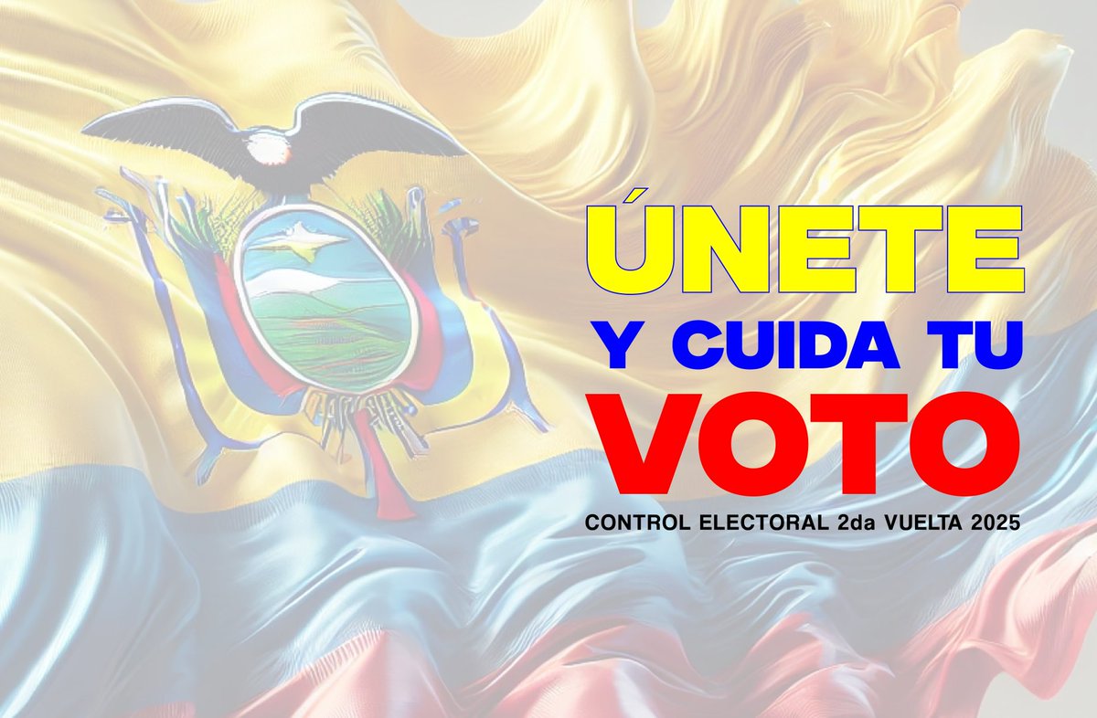 🗳️ ¡Únete al Equipo de Control Electoral! 🗳️

🤝 Te invitamos a ser parte del equipo que garantizará la transparencia y legitimidad del proceso electoral apoyando a Daniel Noboa y María José Pinto 💫

📝 Regístrate aquí: 📣  forms.gle/xhBha6LpSDAwrL… 📣