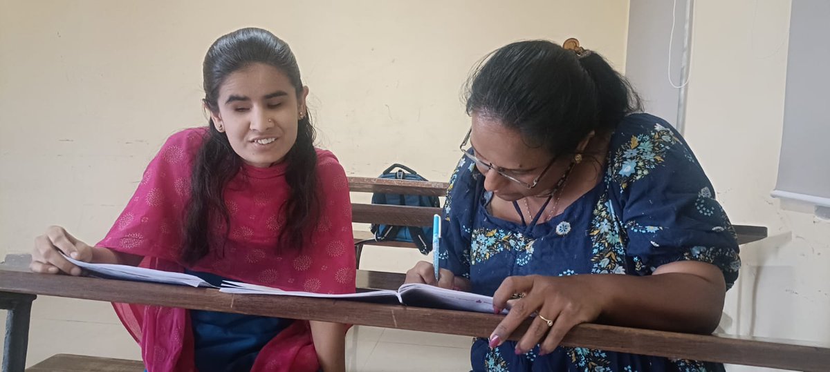 pushpapreeya1's tweet photo. Honored to scribe for Bhaya, a visually impaired student, during her exams. Sadly, another scribe left midway due to work, leaving the student stranded. Scribing requires patience &amp; commitment—when we accept, we must see it through. Glad I could step in! 🙏✨ #ScribingMatters https://t.co/gA1KSsX5gn
