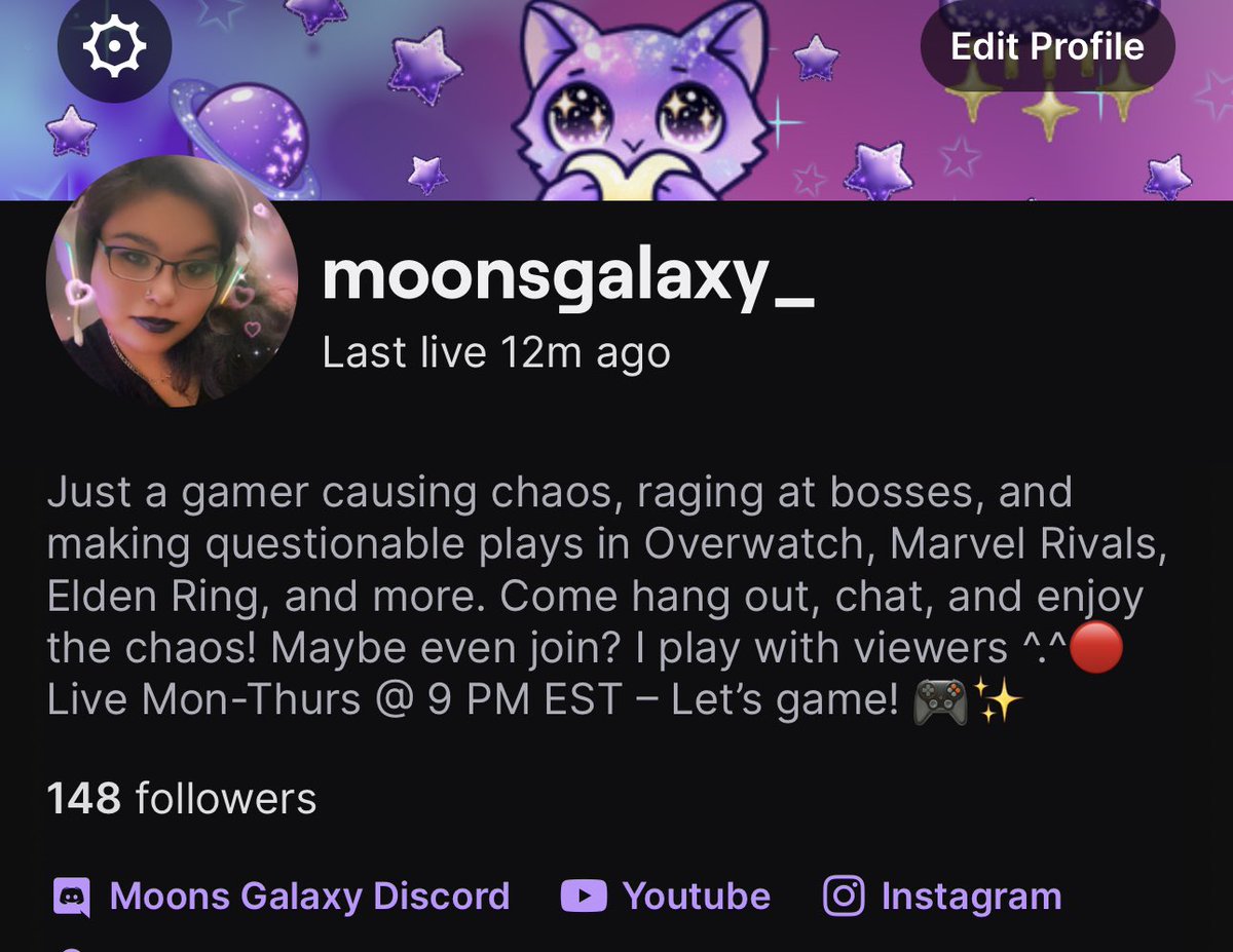 Moonsgalaxy_'s tweet photo. I’m beyond excited to share that I’ve officially reached Twitch Affiliate! This journey has been amazing, and I couldn’t have done it without all of you—your support, chats, follows, and vibes 💯
📅 Catch me live: Monday–Thursday at 9 PM EST
#TwitchAffiliate #StreamingJourney https://t.co/TaxSWtZsjd