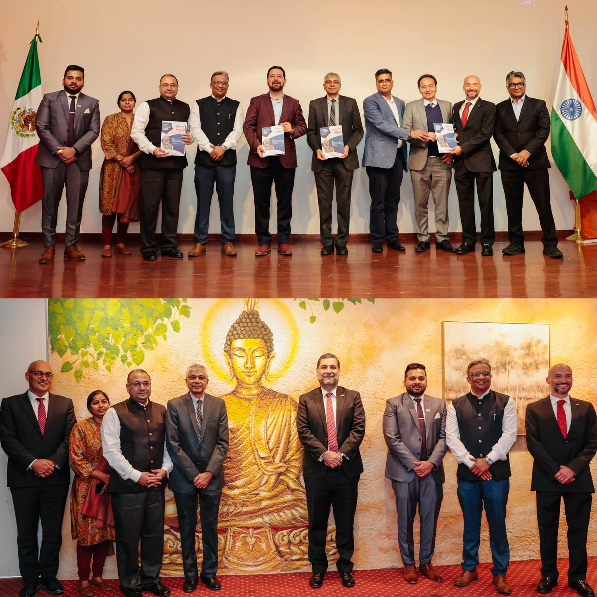 IndEmbMexico's tweet photo. The Embassy of India in Mexico City in association with @IndMexCouncil , @cmicnacional and @ANIERM_AC successfully organized the Vibrant Buildcon Roadshow, engaging Mexican businesses from the construction & building materials sector. 

Visiting delegates from @edcapexil & Vibrant Buildcon highlighted the growing trade in this important sector & opportunities at the upcoming Vibrant Buildcon Expo, 13-16 April 2025 in New Delhi, India.

Grateful to President of CMIC @lmendezjaled and President of ANIERM, Dr. Jose Gerardo Tajonar Castro for their presence & sharing their thoughts. #VibrantBuildcon #IndiaMexico