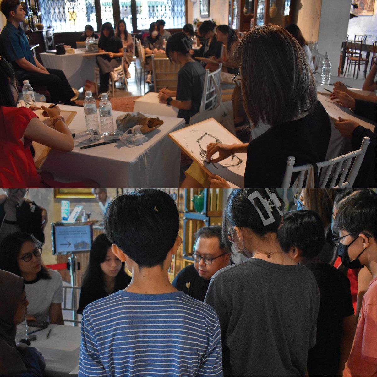22HaleStreet's tweet photo. Throwback to 'LIFE DRAWING CLASSES' portrait with professional models Libby &amp; Dave at 22HaleStreet

Thanks to all the participant that joined us on that day❤️ Follow us for more workshop in the future❗

#livepainting #artwork #artworkshop #22halestreet #visitperak2025 https://t.co/bMwXfmMgXu