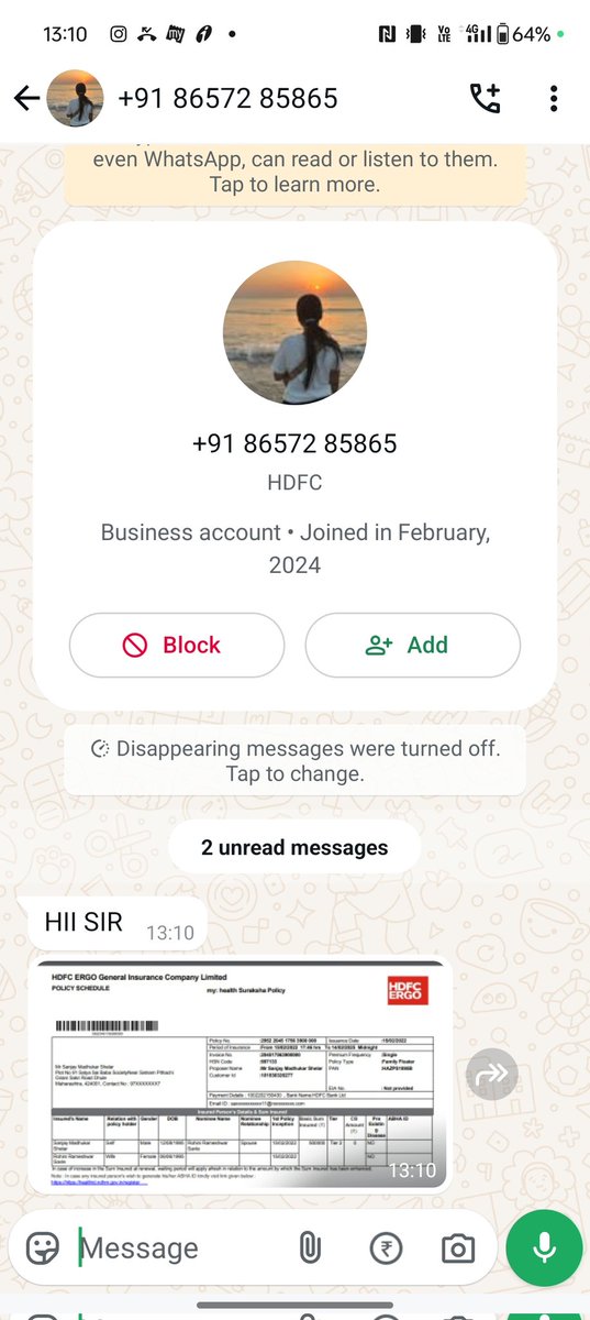 smshelar9727's tweet image. @HDFCERGOGIC hdfc ergo ne mere policy details randomly sabko de diye h. Mene itna complaint krne ke baad bhi muze ergo se koi call nahi aa raha h. 
#serviceissue #noDataPrivacy