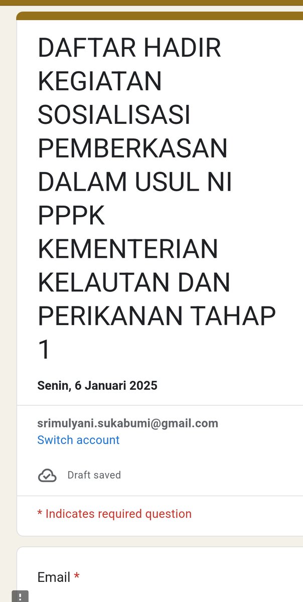 ncisriMuly's tweet photo. Senin (06/01/2025), Sri Mulyani, Luhkan Kab. Sukabumi, Mengikuti Zoom Sosialisasi Pemberkasan dalam usul NI P3K KKP Tahap 1 #giatluhkansatminkalbogor #skbmi #aktivitas @brpbatpp_bogor @pusluh_bppsdm @bppsdm_kp https://t.co/CmBYEjNQ9L