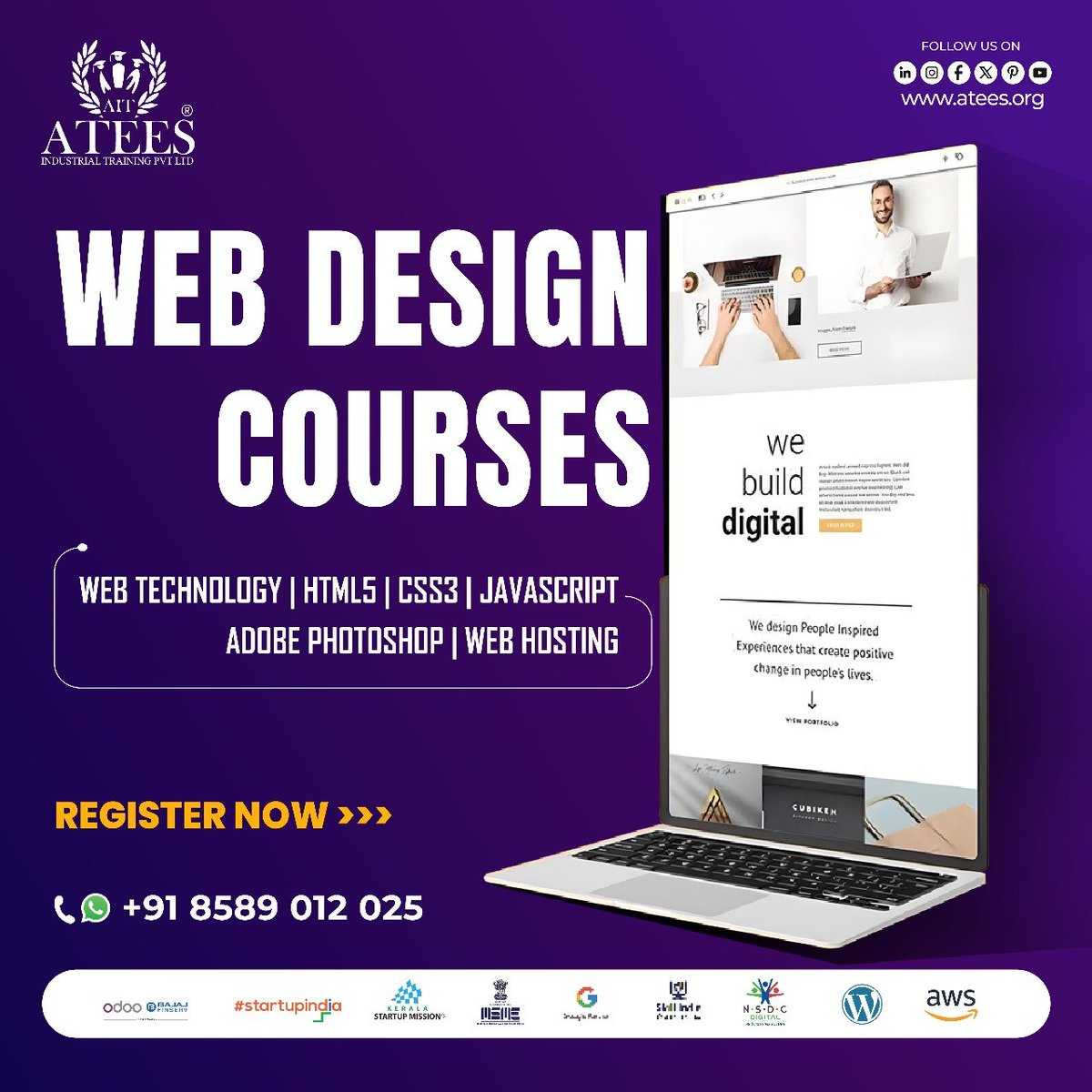 ATEES_Global's tweet image. 🚀 Become a Web Design Pro! 🎨💻
Master HTML5, CSS3, JavaScript, Photoshop, Web Hosting & more!
#WebDesign #LearnWebDevelopment #HTML5
#JavaScript #WebHosting #DesignSkills #ATEES