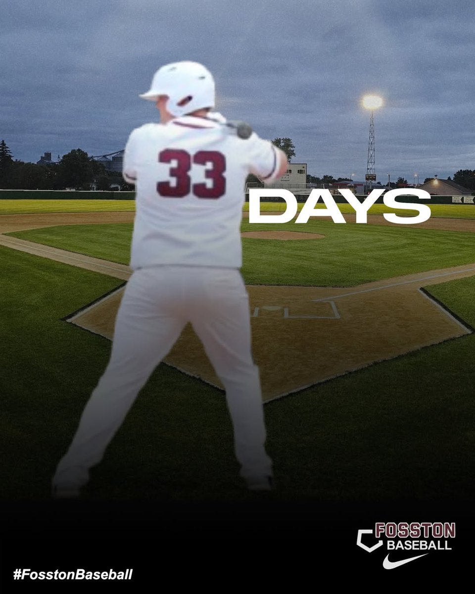 The countdown is on...Parker says a little less than 33 days until our first practice ⚾️ #FosstonBaseball