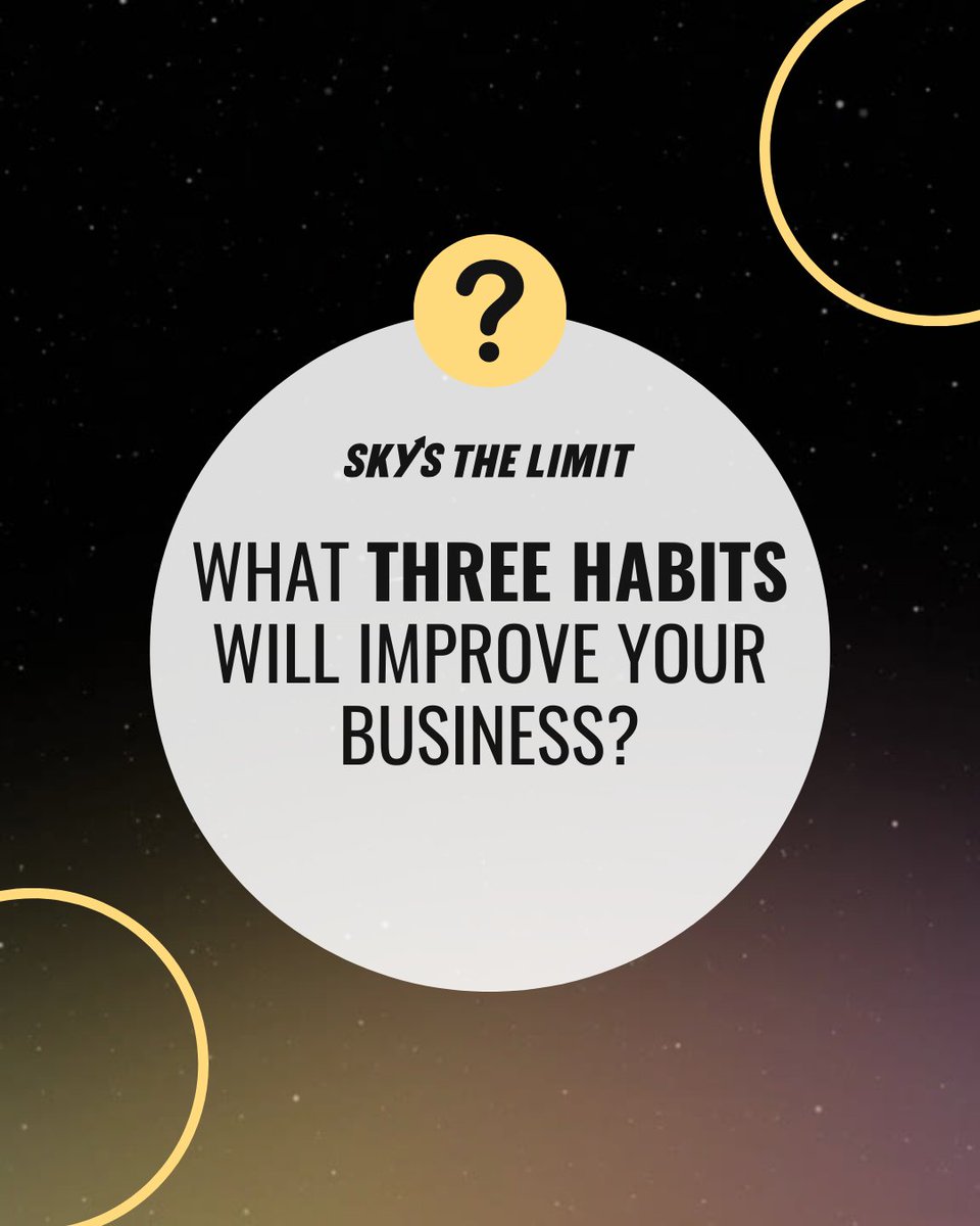Sometimes the smallest tweaks to your routine can lead to the biggest breakthroughs in your business.
​
Share 3 habits that have made a difference (or you think can make a difference) in your business journey in the comments below. 👇

#SkysTheLimit #STL #businessgrowth