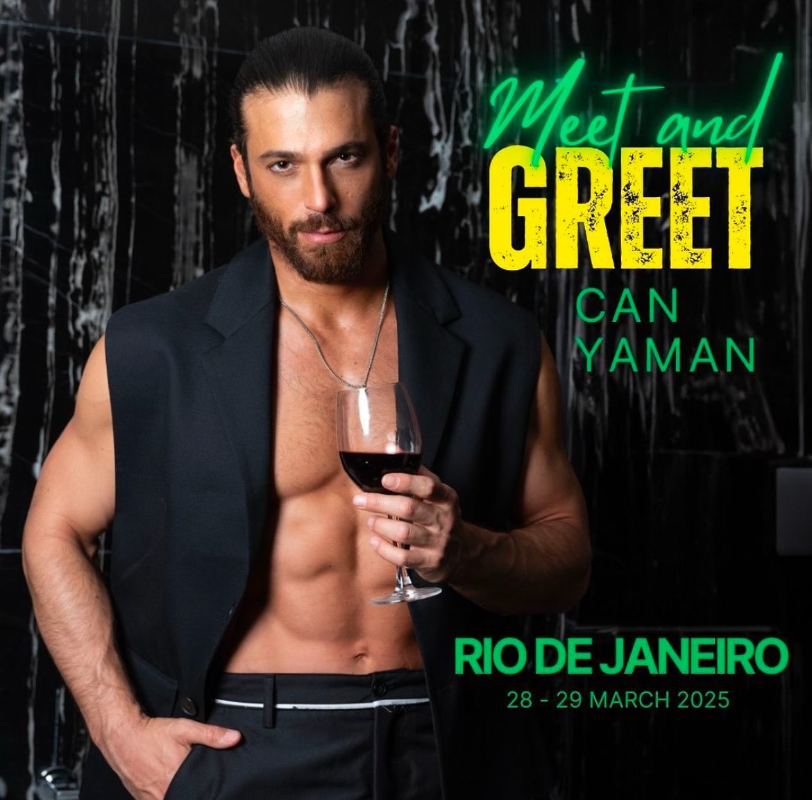 ♦️#CanYaman in Rio de Janeiro - Meet and Greet 

Dates: 28-29 March 2025 

Info (only Whatsapp): +55 11 99228 9279