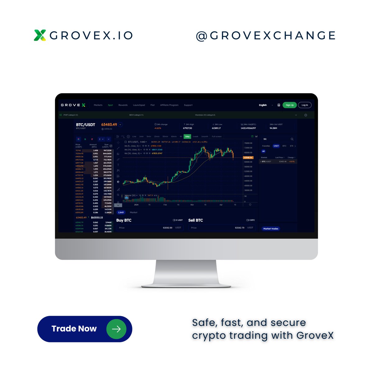 GroveXchange's tweet image. The best time to start trading was yesterday. The next best time? Now. ⏳

Trade Now: GroveX.io 

#CryptoPortfolio #Diversify #ListOnGroveX #GroveX  #USDT #ETH #Crypto #Market #BTC #BNB #cryptocurrency #SOL #Cryptonews