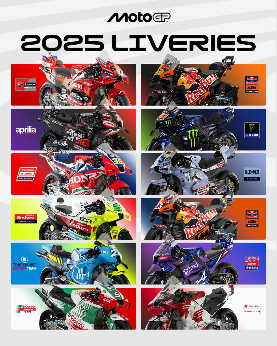 2025 colours and patterns 🎨 Which one is your favourite? 

#MotoGP