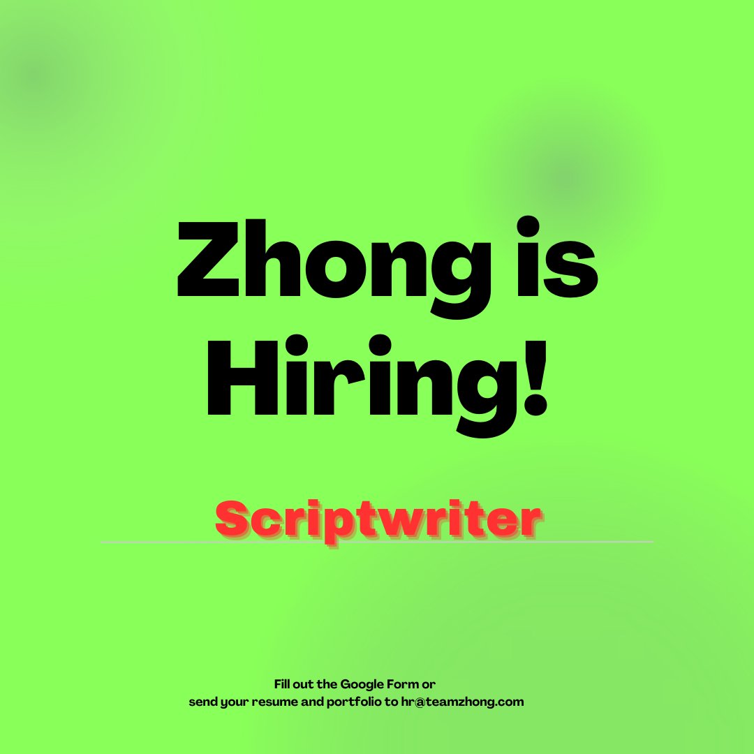 ElaineCamu's tweet image. 🚨 HIRING 🚨

Position: SCRIPTWRITER
Channel: youtube.com/@zhong
Location: Remote (preferably based in the U.S.)
Job Type: Freelance

Apply here 👉 forms.gle/fnaBvr5s9K9MM1…

#youtubescriptwriter #scriptwriter #creativestrategist #creativescriptwriter #IRLscriptwriter