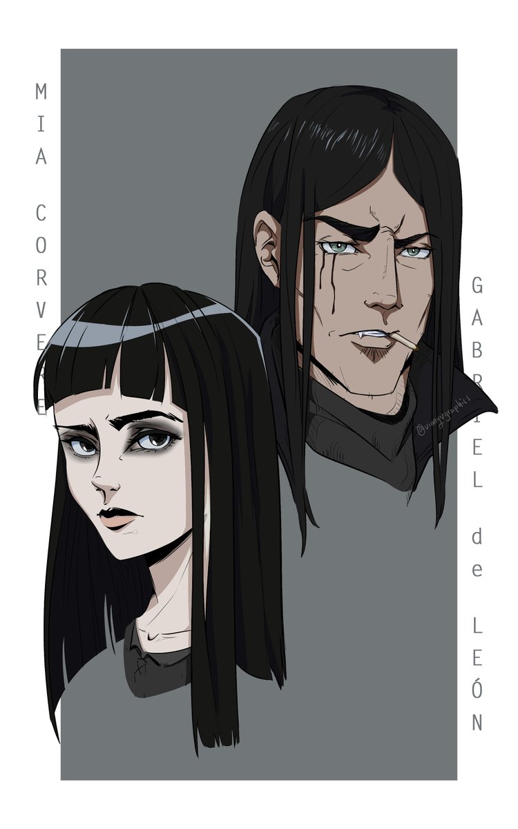 VinnyVGraphics's tweet photo. The pale daughter and the last silversaint. @misterkristoff once said Empire was like an older brother to Nevernight so I've wanted to see these two side by side. #nevernight #eotv #miacorvere #gabrieldeleon https://t.co/zfDgjen4Po