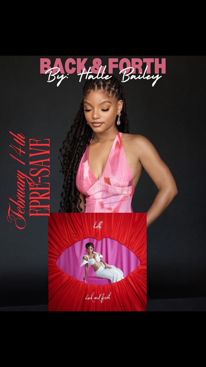NostalgiaxRNB's tweet photo. ๐จ|| @HalleBailey has announced her latest single #BackNForth will be out THIS FRIDAY 02/14/2025
๐|| PRE-SAVE NOW!!!!!
๐|| https://t.co/91bDpZXlVA
๐ต|| TikTok: (HalleBailey) https://t.co/BRI8QhXPbx https://t.co/bUN2jktYJl