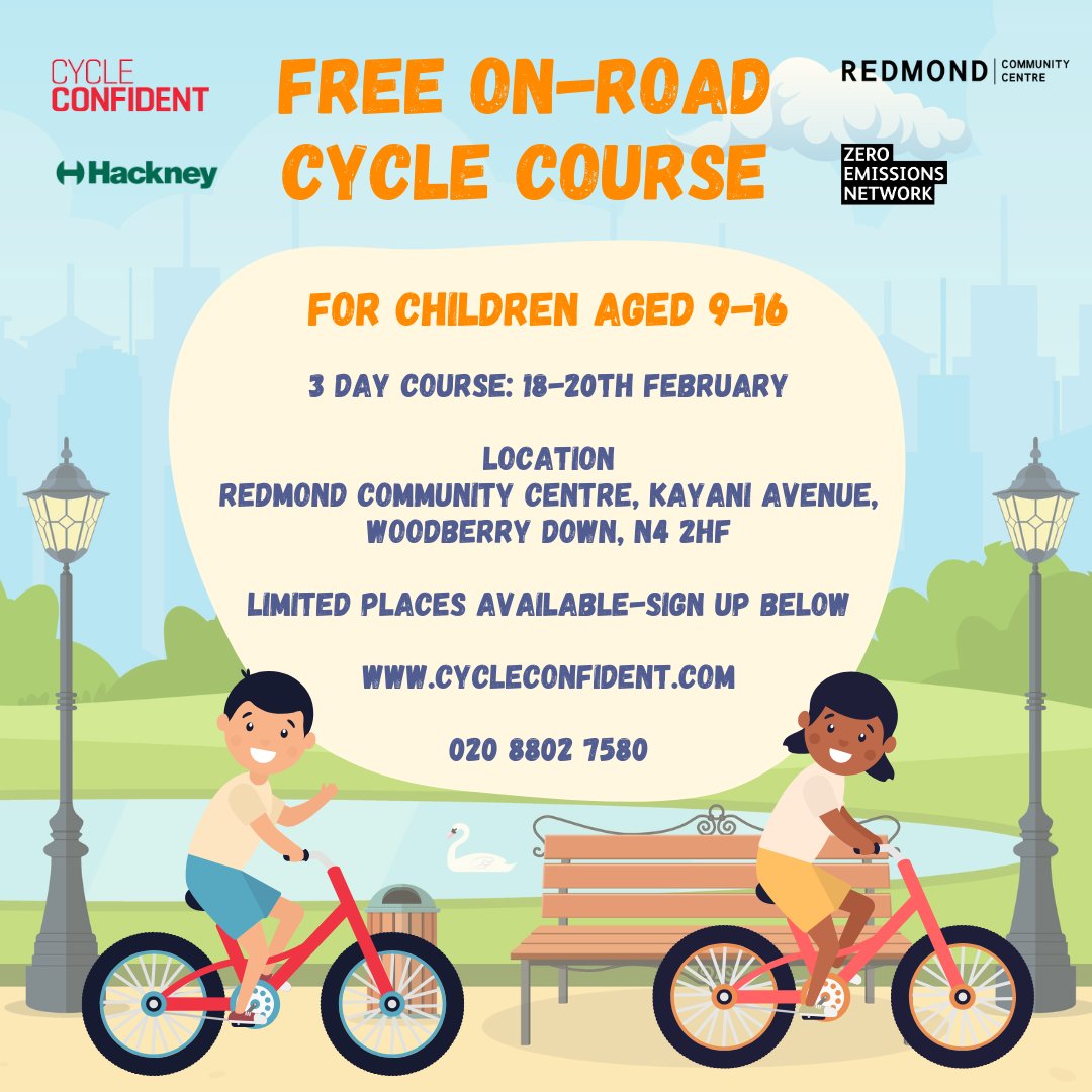 Redmond Community Centre (@redmond_centre) on Twitter photo Free cycling courses from <a href="/cycleconfident/">Cycle Confident</a> @ the centre! Bikes available to borrow or bring your own if you have one! Book a place: loom.ly/OAikcg8
or contact zimmie.sutcliffe@ldtgroup.org.uk
18, 19, 20 Feb
10am-12pm: 7-12 year olds
1-3pm: 9-16 year olds Free cycling courses from <a href="/cycleconfident/">Cycle Confident</a> @ the centre! Bikes available to borrow or bring your own if you have one! Book a place: loom.ly/OAikcg8
or contact zimmie.sutcliffe@ldtgroup.org.uk
18, 19, 20 Feb
10am-12pm: 7-12 year olds
1-3pm: 9-16 year olds