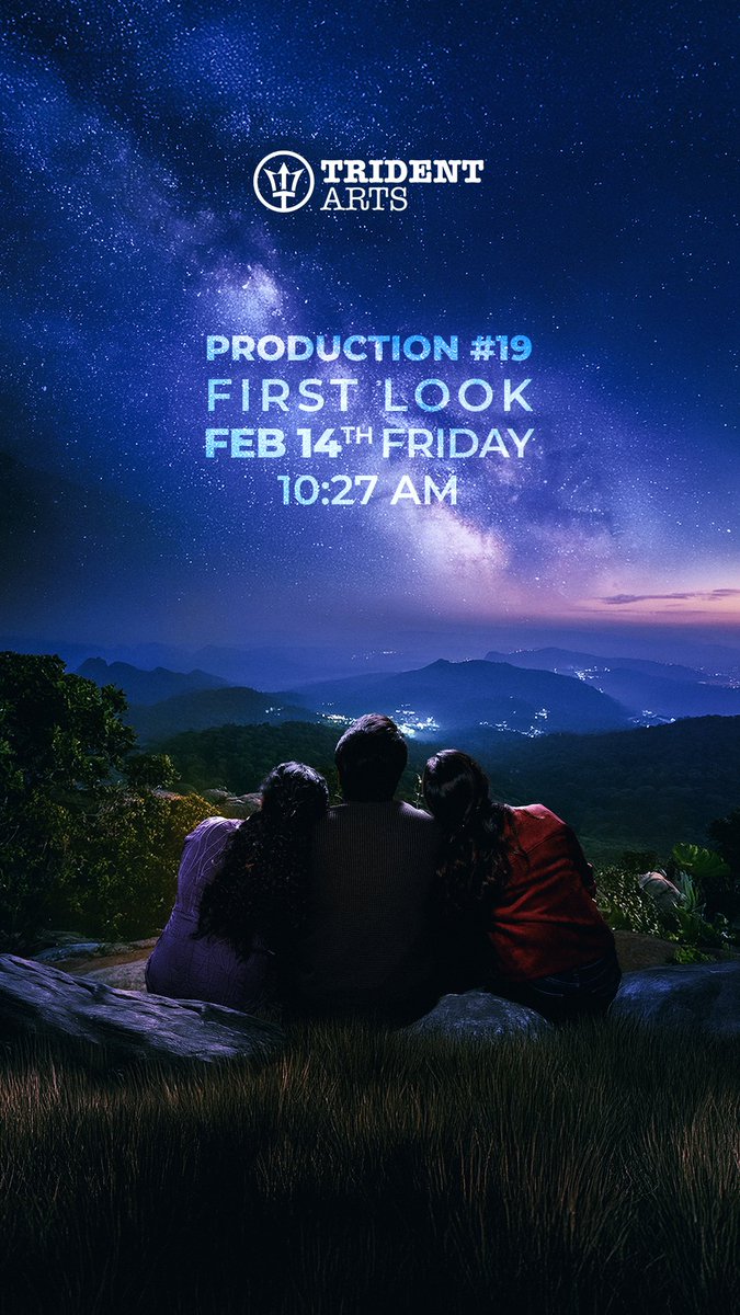 Trident Arts (@tridentartsoffl) on Twitter photo <a href="/tridentartsoffl/">Trident Arts</a> #production19 first look releasing tomorrow at 10.27 AM
Written & Directed by
<a href="/kishoredir/">Kishore Kumar</a>
A <a href="/RajeshMRadio/">Rajesh Murugesan</a> Musical
Produced by #RRavindran
<a href="/Mukes47/">Mukes V</a> <a href="/barathvikraman/">Barath Vikraman</a> <a href="/Gdurairaj10/">G durairaj</a> <a href="/utharamenon5/">uthara menon</a> <a href="/KannadasanDKD/">Kannadasan DKD</a>
<a href="/onlynikil/">Nikil Murukan</a>
#TridentArtsNext #LoveIsInTheAir <a href="/tridentartsoffl/">Trident Arts</a> #production19 first look releasing tomorrow at 10.27 AM
Written & Directed by
<a href="/kishoredir/">Kishore Kumar</a>
A <a href="/RajeshMRadio/">Rajesh Murugesan</a> Musical
Produced by #RRavindran
<a href="/Mukes47/">Mukes V</a> <a href="/barathvikraman/">Barath Vikraman</a> <a href="/Gdurairaj10/">G durairaj</a> <a href="/utharamenon5/">uthara menon</a> <a href="/KannadasanDKD/">Kannadasan DKD</a>
<a href="/onlynikil/">Nikil Murukan</a>
#TridentArtsNext #LoveIsInTheAir