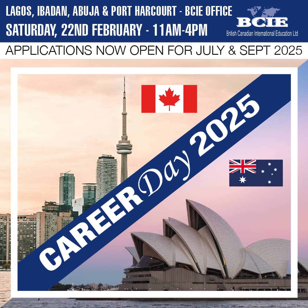 JanechrisUnamba's tweet photo. Are you ready to take your career and education to the next level? Join us at BCIE Career Day 2025 to explore international study opportunities 

📅 Date: Saturday, 22nd February 2025
⏰ Time: 11 AM - 4 PM

📞 Contact PH Office : +23470850100, +2348069278962
@BCIE_Org https://t.co/NECBxlgmJQ