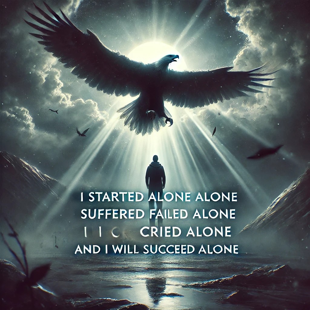I Started Alone | Suffered Alone | Failed Alone | Cried Aone
And, I’ll Succeed alone – Stronger than Ever.