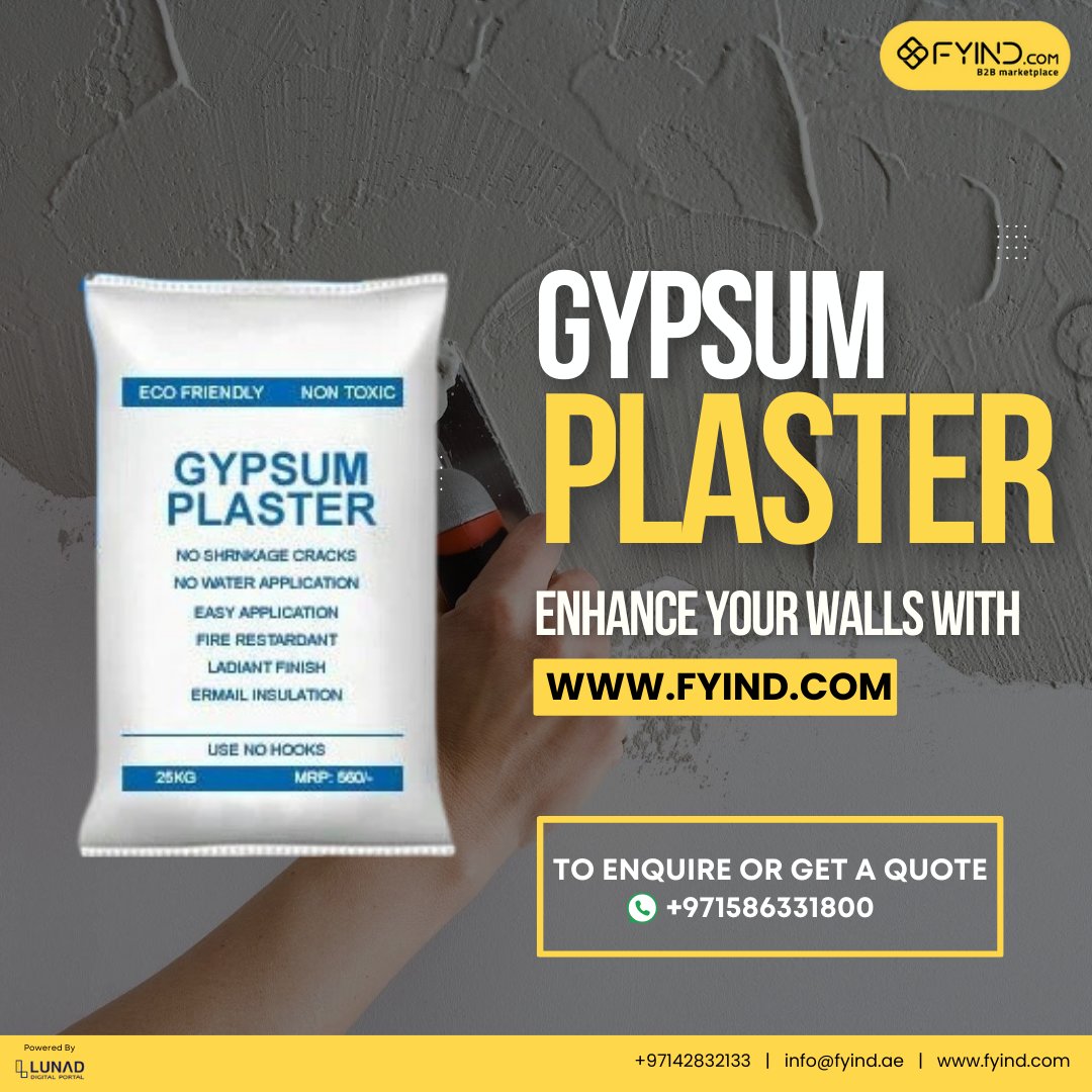 FYIND_COM's tweet photo. Get smooth, crack-free walls with premium Gypsum Plaster!
📌 Available now on FYIND - https://t.co/jrpiyDeKMA
.
#gypsumplaster #plaster #gypsum #concrete #cement #buildingmaterials #construction #interiordesign #uae #ksa #dubai #onlineshopping #b2bmarketplace #industrialsupplies https://t.co/rHmQCXGhs5