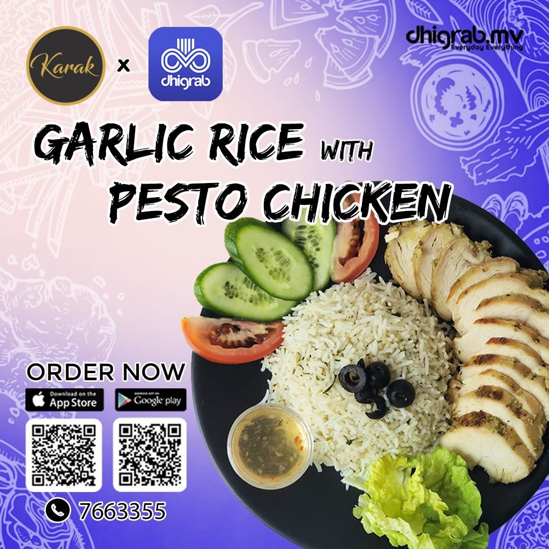 dhigrab's tweet photo. Craving something delicious? Try the Garlic Rice with Pesto Chicken from Karak on Dhigrab! Tender pesto chicken paired with fragrant garlic rice - pure perfection! Order now and enjoy it delivered to your door!
#dhigrab #Karak #PestoChicken #GarlicRice #FoodDelivery https://t.co/XWuvalD3TI