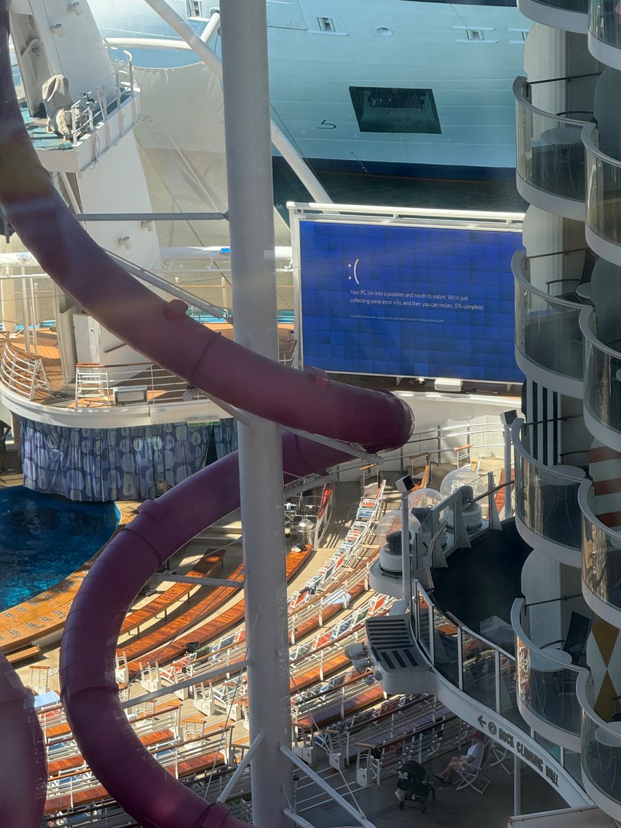 Hey <a href="/RoyalCaribbean/">Royal Caribbean</a> on the Harmony and while I’ve been having a great time, couldn’t help but notice this today when we got back from Roatan. If you need a hand with IT, I happen to be looking for a new challenge. Hmu!