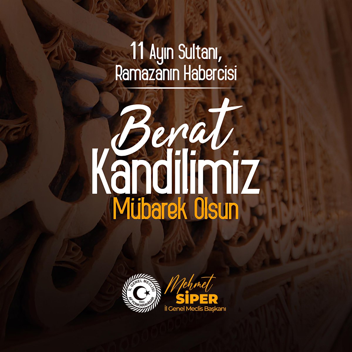 Bu mübarek gecede, Rabbim dualarımızı kabul eylesin, mazlumların yar ve yardımcısı olsun. Dünyanın dört bir yanındaki zulmün son bulmasını, barışın ve kardeşliğin hâkim olmasını Yüce Mevla’dan niyaz ediyorum. Tüm İslam âleminin Berat Kandili mübarek olsun.