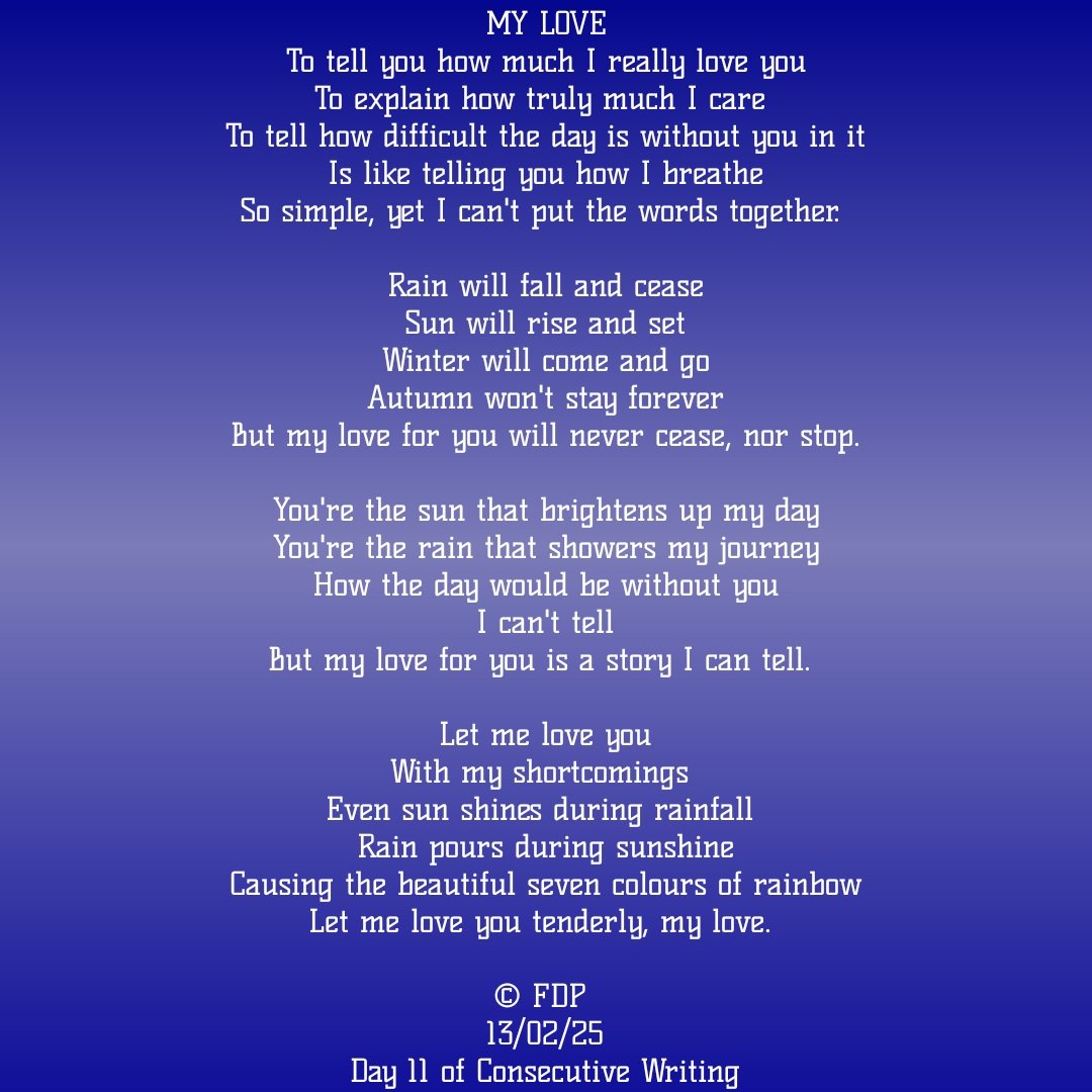 FDPDigitals's tweet photo. Love that comes to stay is love of sacrifices, not love of perfection. There's no perfection in love, only beautiful and ugly sacrifices. Don't seek perfection, seek willingness to go over the board for you.
#FDPWrites Day 11 https://t.co/AQwoOC51Wi