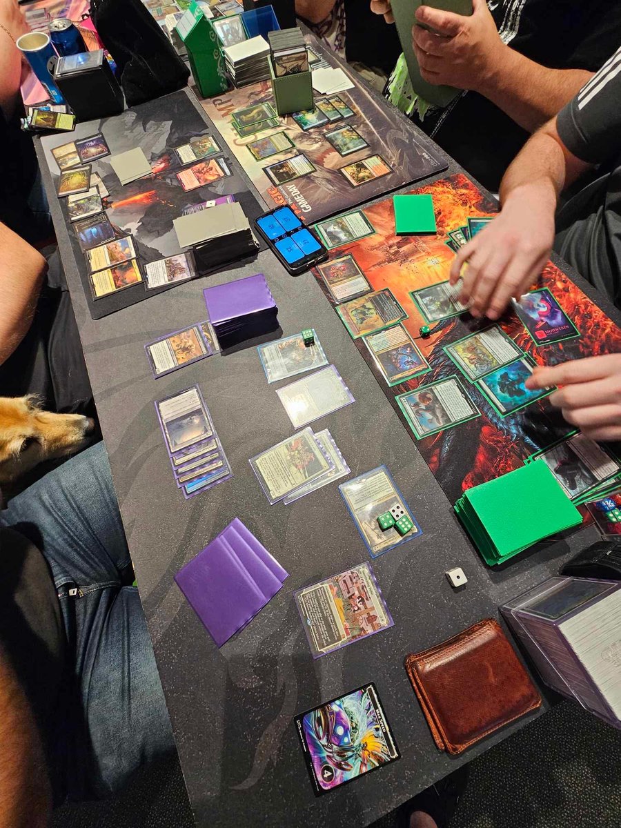 bea_dnd's tweet photo. Sadie says: After a ruff day it’s time to put your paws up and play commander at Bea DnD Games!! 

#sadiethedog #commanderthursday #cedh #edh #beadndgames #wpnpremium https://t.co/YSBwa74Y8Y
