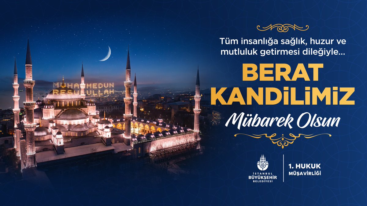 Berat Kandili’nin şehrimize, ülkemize ve tüm insanlığa sağlık, huzur ve esenlik getirmesini temenni ediyoruz. Kandilimiz mübarek olsun.