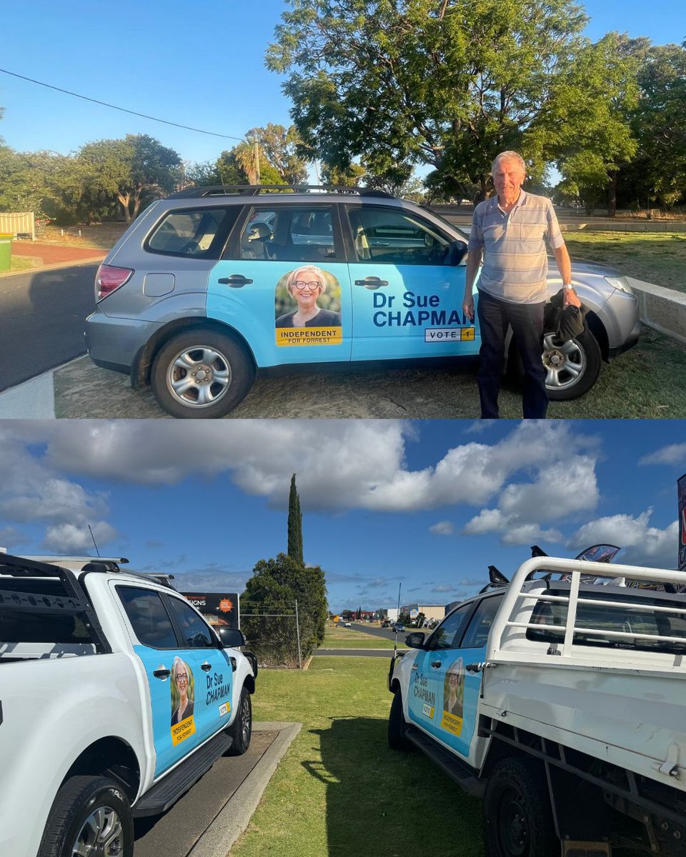 drsue4forrest's tweet image. So cool seeing more of these on the roads of Forrest! Huge thanks to Wrapp’r for making it happen. Let me know if you spot one! 

#blueskythinking #forrestvotes #thinkbig #auspol