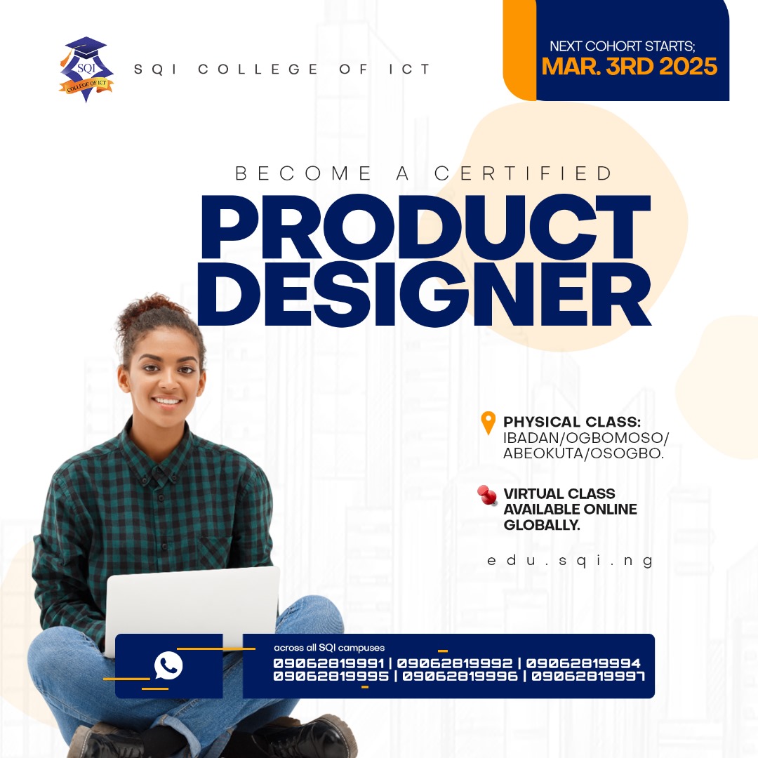 sqicict's tweet image. Begin your journey with Nigeria’s leading tech school.

Master in-demand skills like Web Design, Software Engineering, Graphic Design, UI/UX Design, Data Analysis &amp;amp; Data Science, Product Management, Cybersecurity, AI, and more!

March cohort is open, register now to