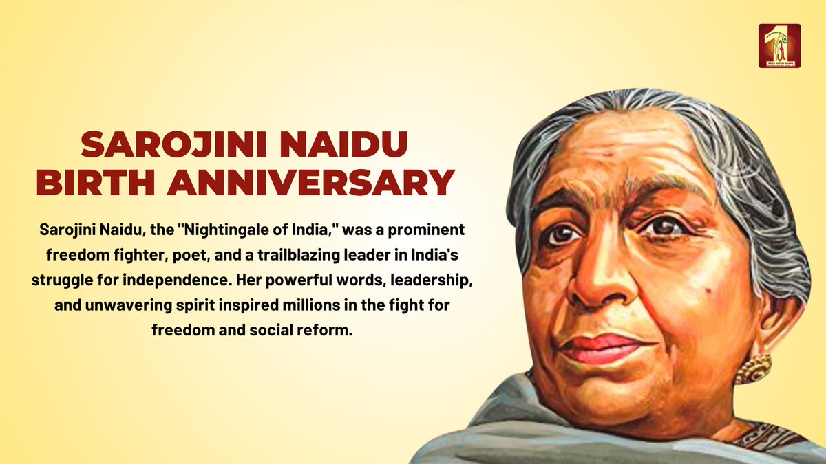 Sarojini Naidu - the embodiment of women empowerment, was dedicated towards India's freedom and women's rights. Her indomitable spirit, leadership in the Civil Disobedience Movement and Quit India Movement is an inspiration for the younger generation to serve their country with