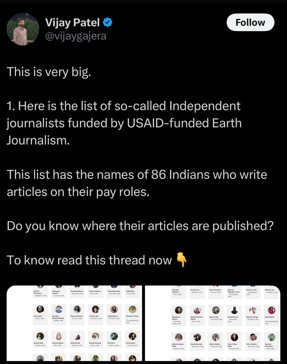 WhatAditya's tweet image. Typical of single braincell right wing trollfluencers like Vijay Patel, a habitual offender, to target hardworking independent journalists.

A decade ago we would have laughed at his content and brushed it aside. But today his trolling might lead to actual harm.