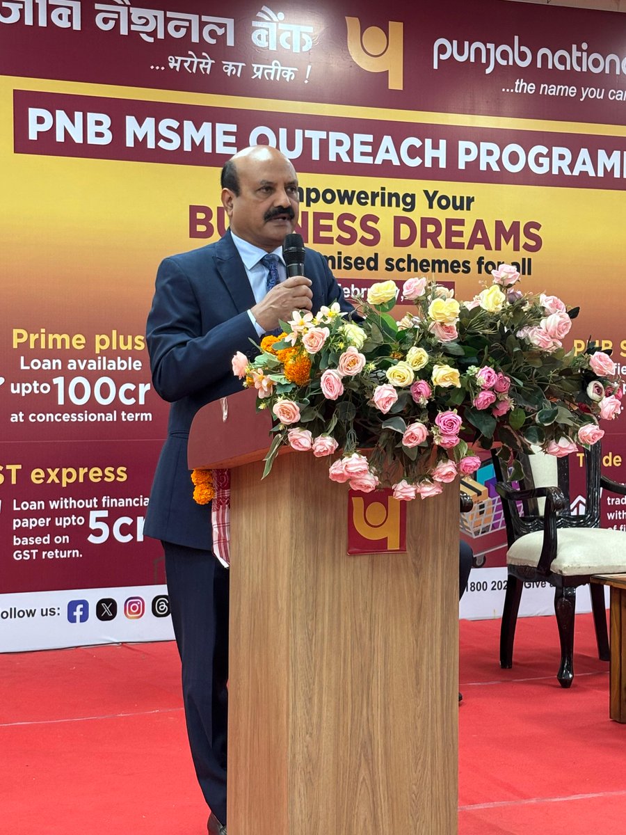 pnbindia's tweet photo. MD & CEO Sh. Ashok Chandra launched the nationwide #PNBMSMEOutreachProgram in Guwahati, alongside Sh. Chittaranjan Prusty, Zonal Manager of Guwahati and Sh. Upendra Kumar, Circle Head of Guwahati.

The outreach program is being held simultaneously at 185 locations across the country, showcasing the bank’s MSME finance schemes designed to provide essential business solutions. Sh. Ashok Chandra engaged with the esteemed audience of entrepreneurs, emphasizing the bank’s commitment to MSME growth, and handed over sanction letters to beneficiaries under various loan schemes.

#PNBMSMEOutreachProgram #MSME #PNB #business #businessexpo