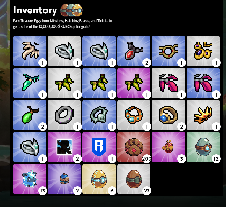 BlosepX's tweet photo. Kuroro Wilds P2A Inventory looking nice! 🔥

Enjoying the game and excited to see what's to come!
 
Jump in and try it out ➡ https://t.co/2xznlLtmLS https://t.co/51djVc64AS