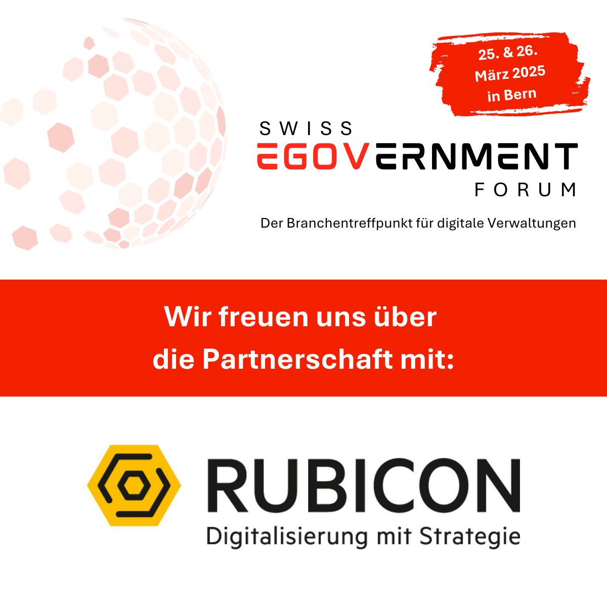 Wir bedanken uns für die Partnerschaft mit Rubicon am Swiss eGovernment Forum 2025. Hier finden Sie das Programm sowie Tickets: buff.ly/3MwBwdI

#swissegovernmentforum #egov #digitaleverwaltung #öffentlicheHand #Verwaltung #Gemeinde #Behörden #Stadt #Kanton #Bund