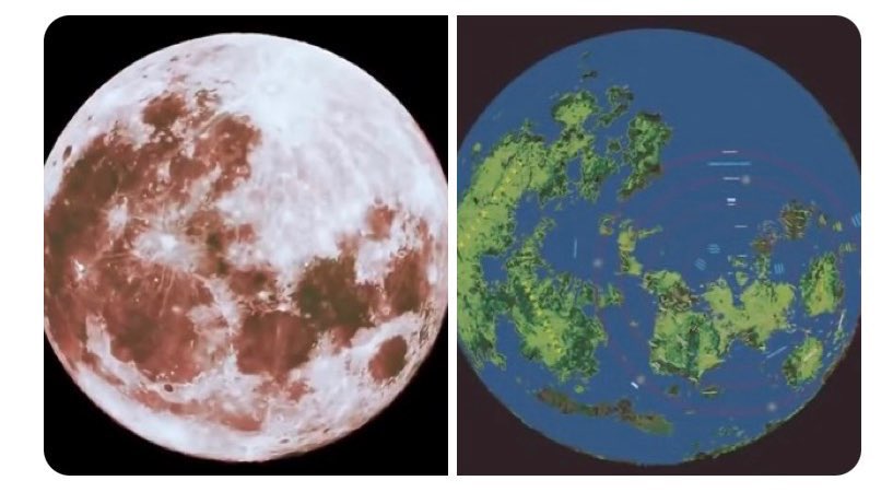 Pandorasbox369's tweet image. I believe the moon is not a solid object. The Moon is kind of phosphorescent concentrated plasma. The image is akin to a composite x-ray photo. It's a reflection/mirror image of Earth plus extra continents.