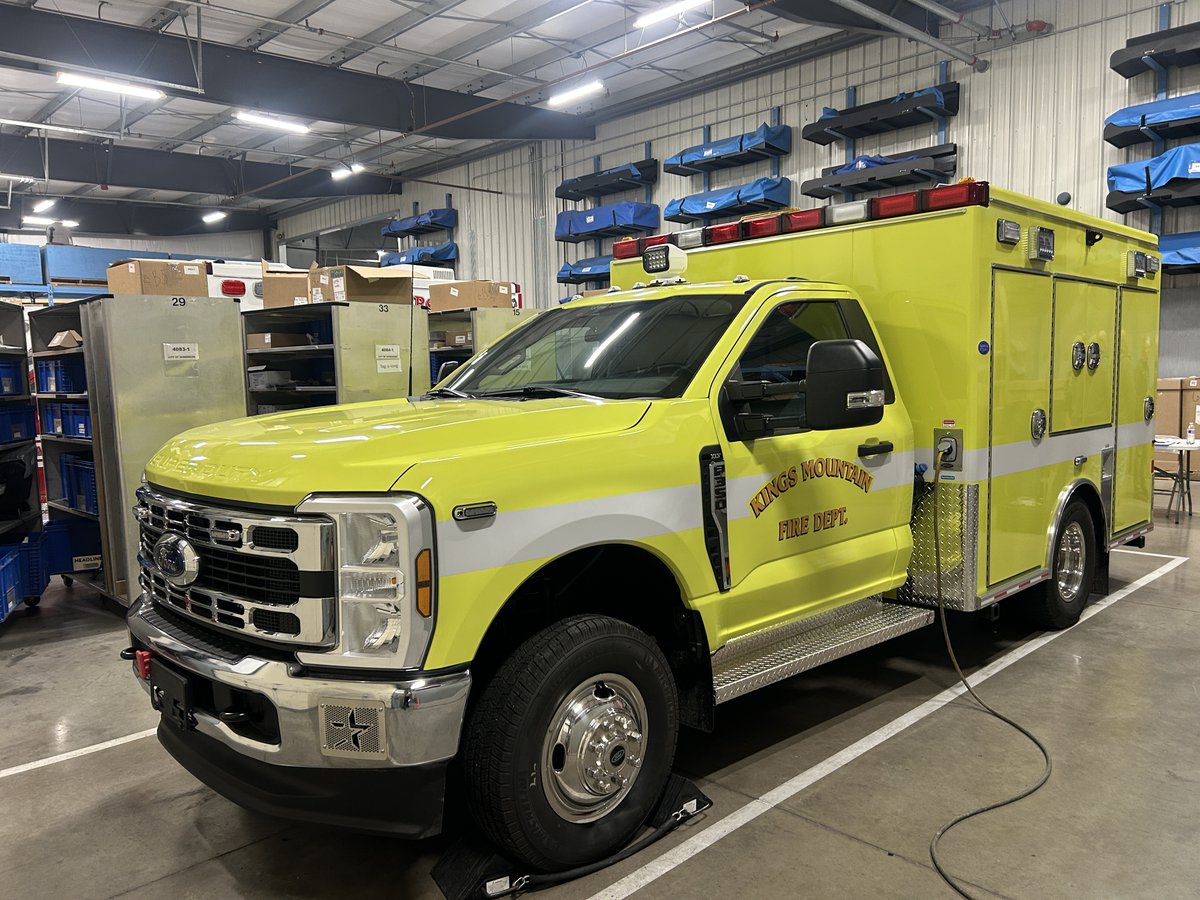 KingsMtnFire's tweet image. KMFD new Rescue 56 in final stages of build. Scheduled to be delivered next week. This will replace our current R56 reliable workhorse that has been in service for 21+ years now