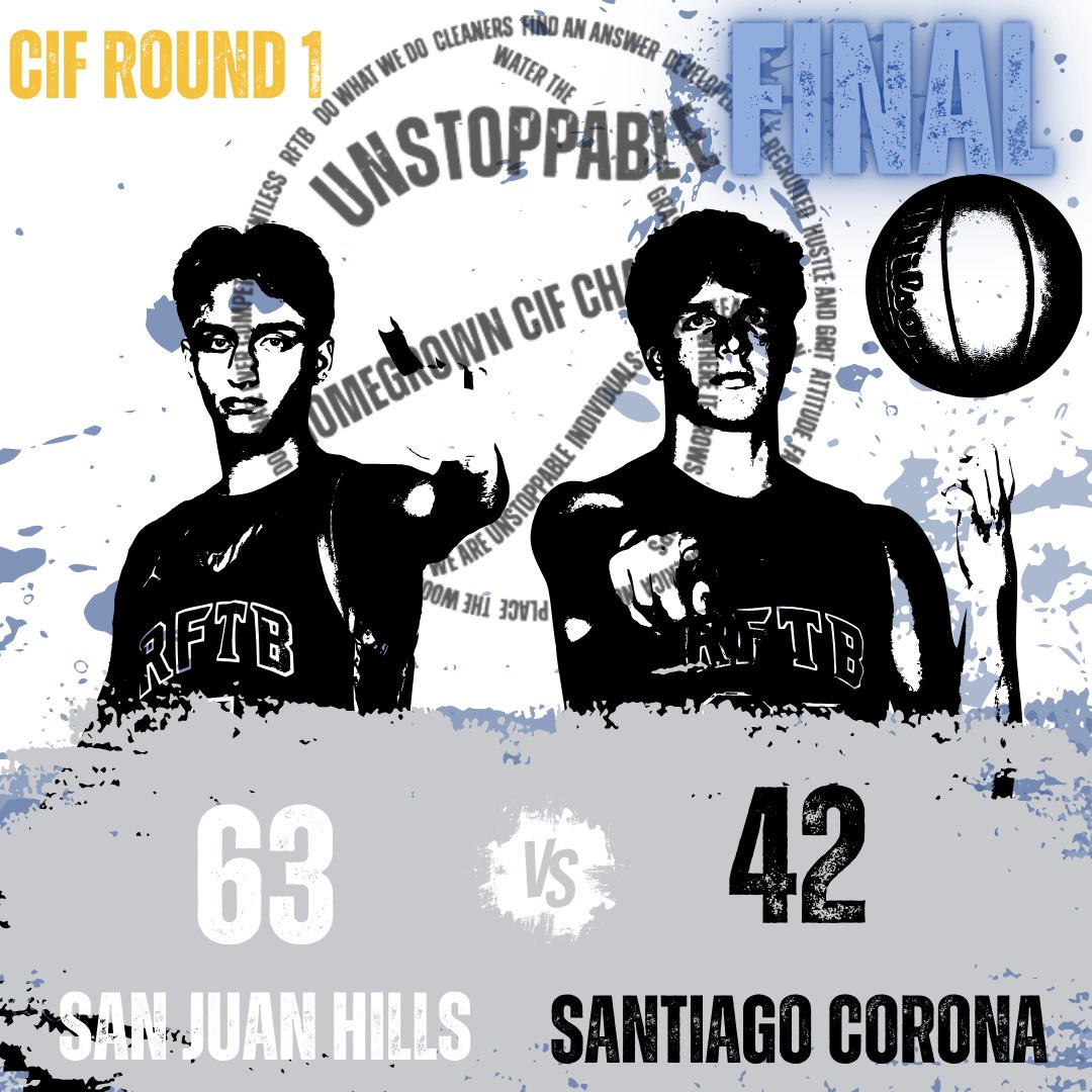 SJHHS BASKETBALL (@sjhhsbasketball) on Twitter photo 🚨#STALLIONS WIN!🚨
🔥<a href="/CIFSS/">CIF Southern Section</a> D2AA RD 1🔥
#SanJuanHills wins 63-42 over Santiago (Corona). SJH hosts Calabasas Friday.
‘25 <a href="/masonhhodges/">Mason Hodges</a> 19
‘25 <a href="/adamaziz2025/">Adam Aziz</a> 11
‘26 <a href="/Rocco_Jensen24/">Rocco Jensen</a> 10
#RFTB #UNSTOPPABLE #HOMEGROWN #BelieveTheGREEN
<a href="/sjhhsathletics/">Stallion Athletics</a> <a href="/ocvarsity/">ocvarsity</a> <a href="/FullTimeHoops1/">Aaron Burgin</a> 🚨#STALLIONS WIN!🚨
🔥<a href="/CIFSS/">CIF Southern Section</a> D2AA RD 1🔥
#SanJuanHills wins 63-42 over Santiago (Corona). SJH hosts Calabasas Friday.
‘25 <a href="/masonhhodges/">Mason Hodges</a> 19
‘25 <a href="/adamaziz2025/">Adam Aziz</a> 11
‘26 <a href="/Rocco_Jensen24/">Rocco Jensen</a> 10
#RFTB #UNSTOPPABLE #HOMEGROWN #BelieveTheGREEN
<a href="/sjhhsathletics/">Stallion Athletics</a> <a href="/ocvarsity/">ocvarsity</a> <a href="/FullTimeHoops1/">Aaron Burgin</a>