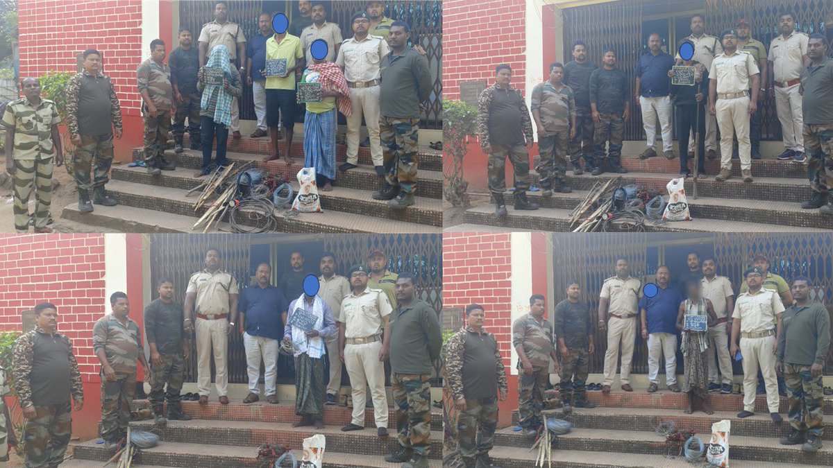 Prem_CWLWOdisha's tweet photo. 6 individuals were arrested under Hindol Range, @DfoDhenkanal, in 4 separate wildlife crime cases. Offenses included electrocution attempt, hunting with country-made firearms, bait bombing, &amp; wire snaring. All accused were forwarded to SDJM, Hindol.

#WildlifeProtection https://t.co/EI8crcslxk