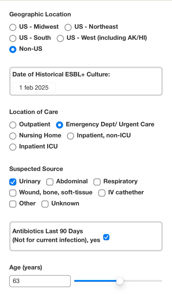 infeccHRUmalaga's tweet image. Cuánto RIESGO tiene tu 🫵🏻paciente COLONIZADO por BLEE de que la infección ACTUAL 🫁🚽🧠🩸sea por #Kpneumoniae o #Ecoli BLEE? Calcúlalo con la #CALCULADORA🧮 de 👉🏻esblrisk.com📸👇🏻‼️
Basada en publicación 📖@ASHE_Journal 🔗🆓cambridge.org/core/journals/…
