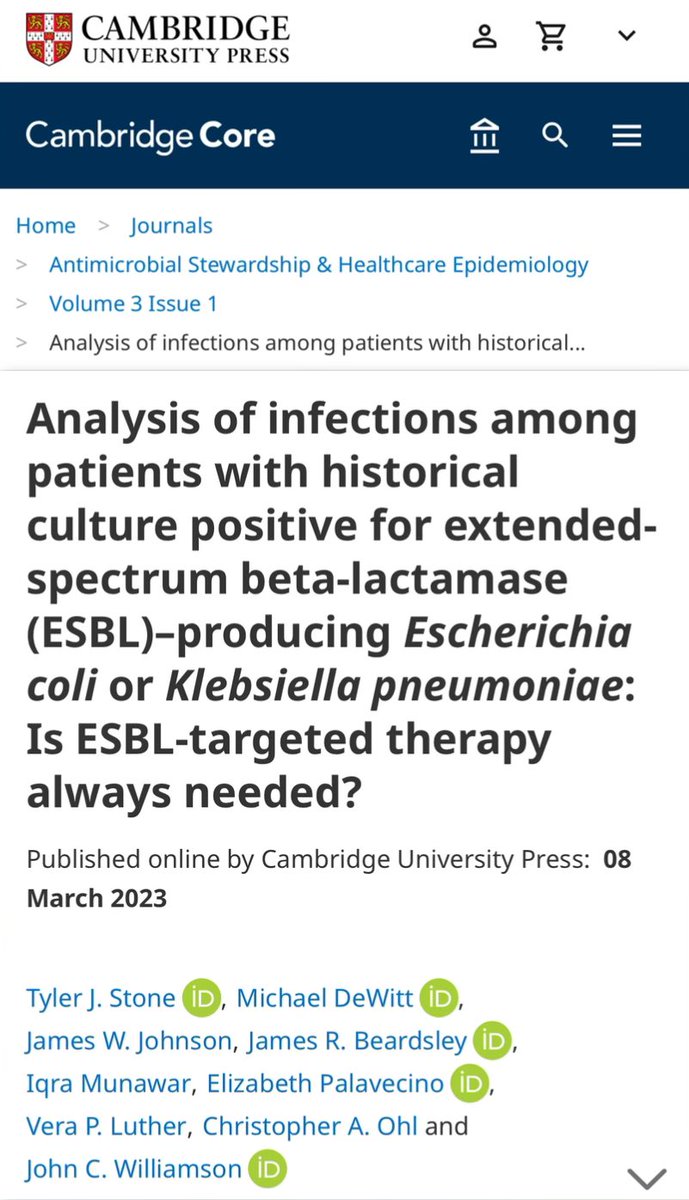 Cuánto RIESGO tiene tu 🫵🏻paciente COLONIZADO por BLEE de que la infección ACTUAL 🫁🚽🧠🩸sea por #Kpneumoniae o #Ecoli BLEE? Calcúlalo con la #CALCULADORA🧮 de 👉🏻esblrisk.com📸👇🏻‼️
Basada en publicación 📖<a href="/ASHE_Journal/">ASHE Journal</a> 🔗🆓cambridge.org/core/journals/…