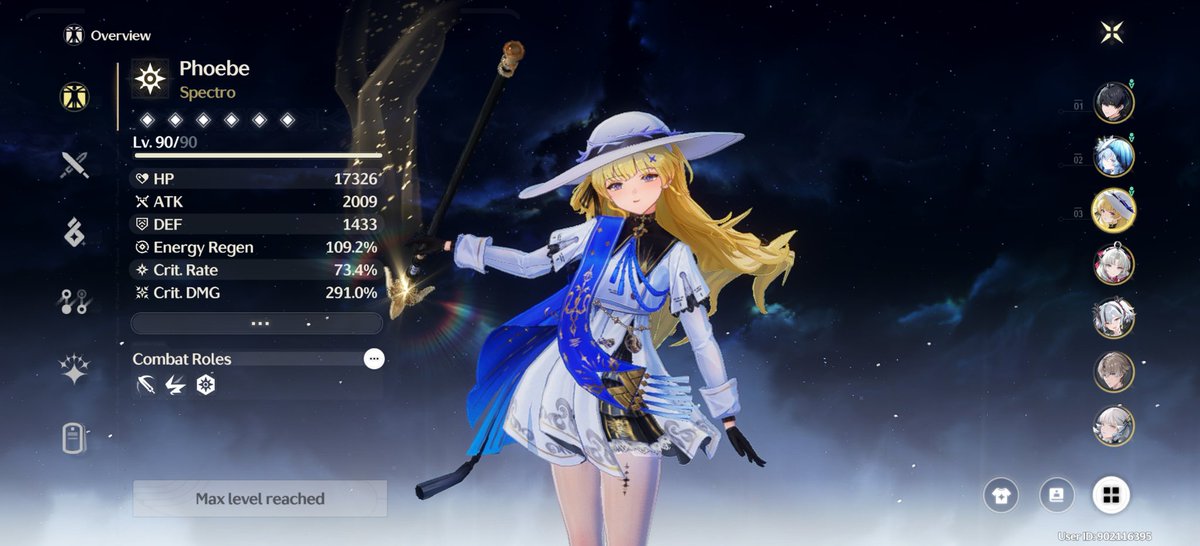 Got her and her weapon and ready maxed her talents.