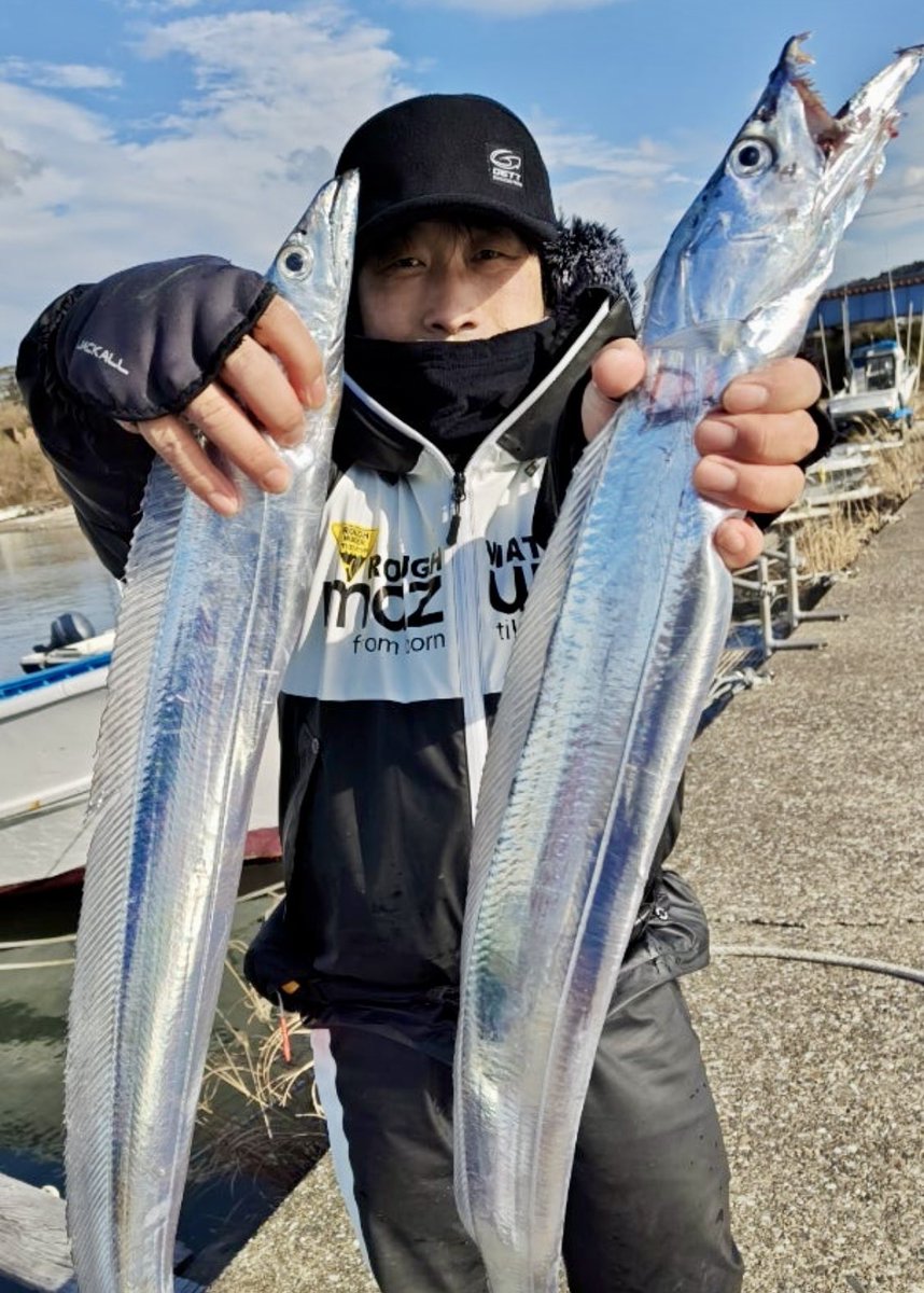 tsuritengu's tweet image. タチウオ・アジのリレーに行ってきました！
タチウオ８尾(F4サイズ5尾)
中アジ５尾
テンヤでドスッと乗せることができて、朝一４連チャンキメれた✌️

リーディングLG82H
シーボーグ100JL/1.5号
ジャッカルテンヤ50号グロー
アミノリキッド漬けイワシ