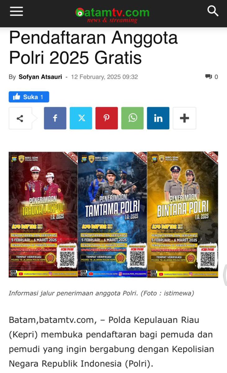 Sybillaaa_'s tweet image. dalam mewujudkan Polri yang profesional dimulai dari sebuah rekrutmen yang jujur dan terbuka. Dengan Seleksi Gratis Transparan, Polri mencetak anggota yang siap untuk mengabdi dengan integritas. #RekrutmenHumanisUnggul